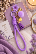 porte-clés violet et jaune