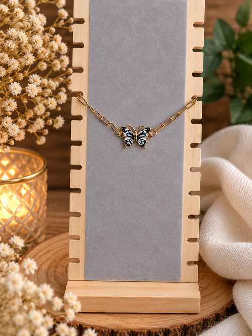 Bracelet papillon noir et blanc
