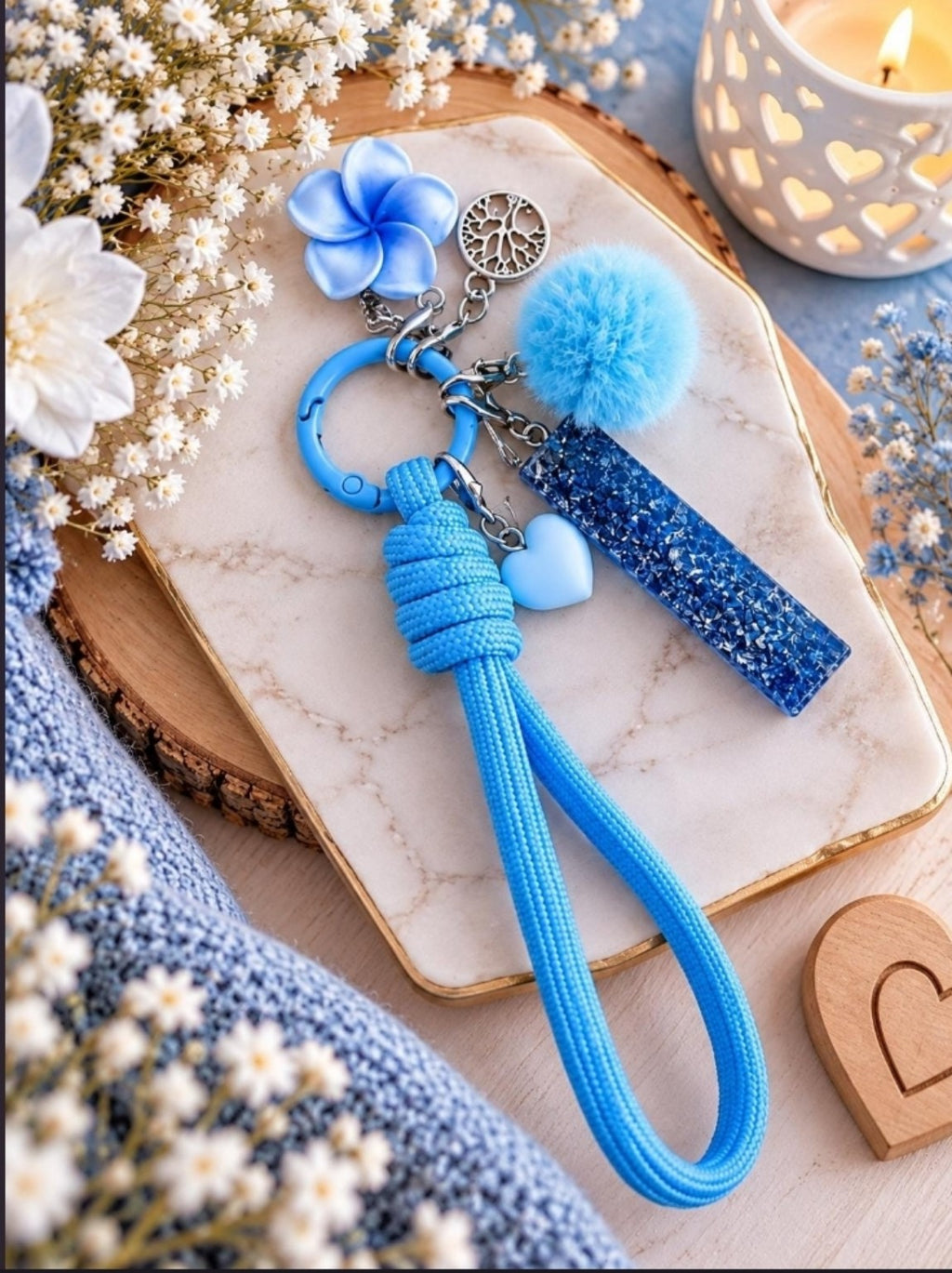 porte-clés bleu